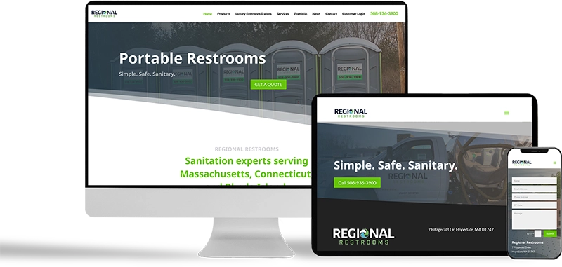 Regional Restrooms website design jh creates